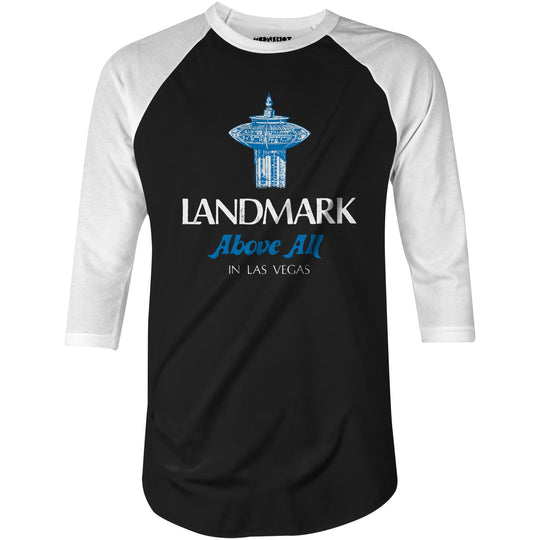 Landmark Above All - Vintage Las Vegas - 3/4 Sleeve Raglan T-Shirt