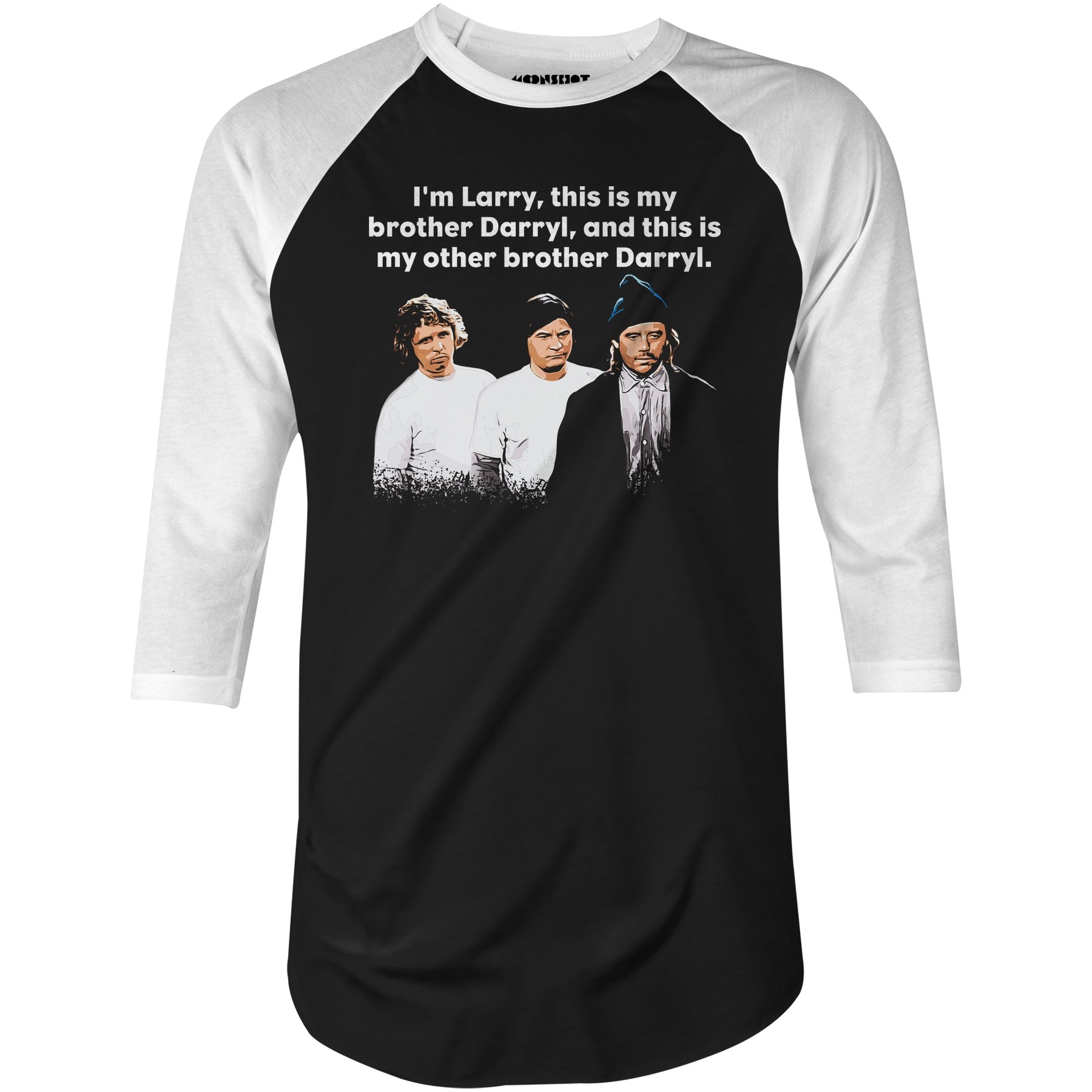 Larry, Darryl & Darryl - 3/4 Sleeve Raglan T-Shirt