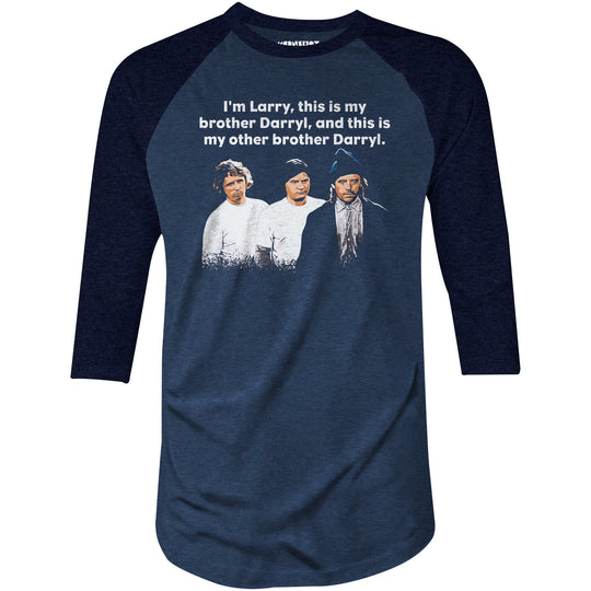 Larry, Darryl & Darryl - 3/4 Sleeve Raglan T-Shirt