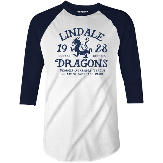 Lindale Dragons - Georgia - Vintage Defunct Baseball Teams - 3/4 Sleeve Raglan T-Shirt