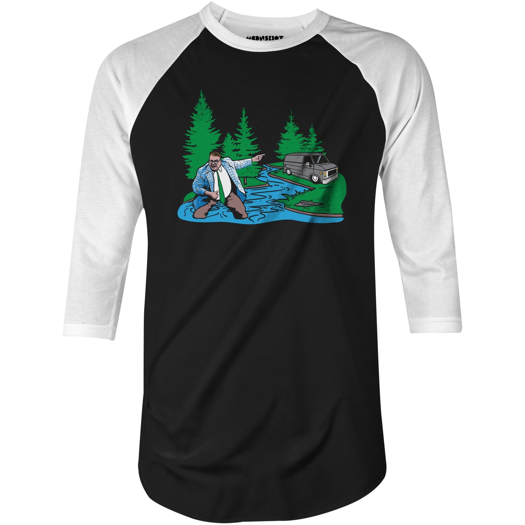Livin' in a Van Down by The River - 3/4 Sleeve Raglan T-Shirt