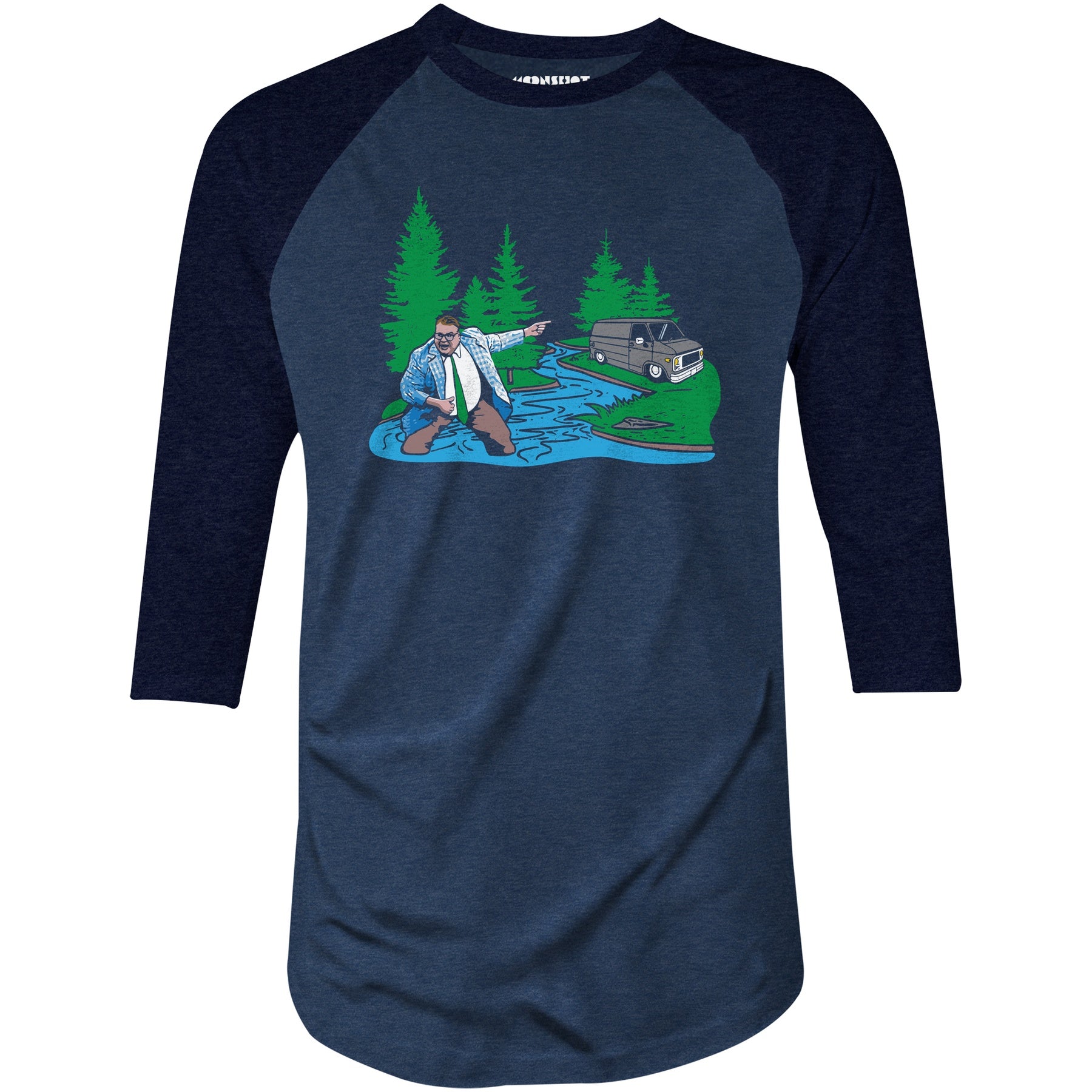 Livin' in a Van Down by The River - 3/4 Sleeve Raglan T-Shirt
