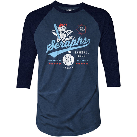 Los Angeles Seraphs - California - Vintage Defunct Baseball Teams - 3/4 Sleeve Raglan T-Shirt