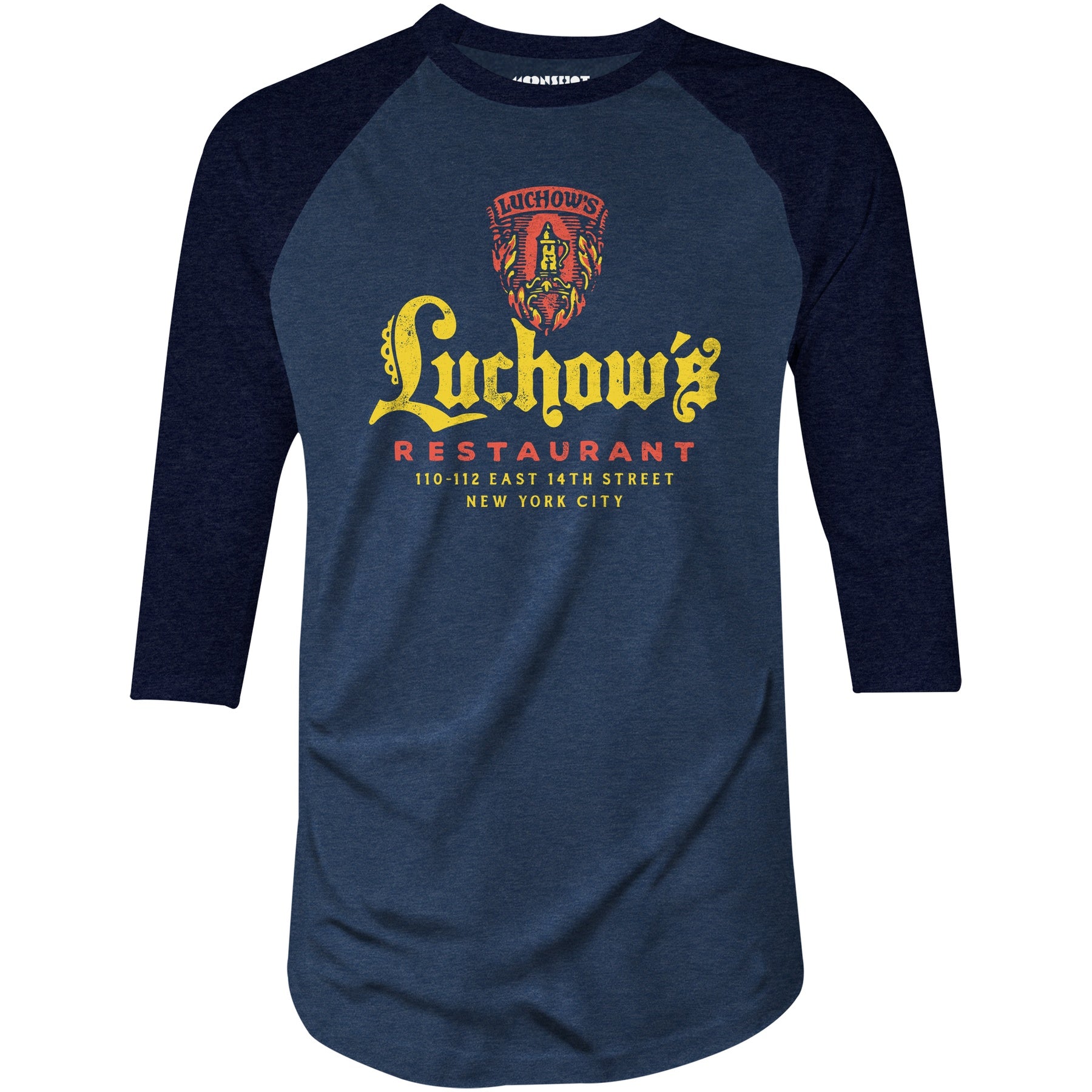 Luchow's - New York City, NY - Vintage Restaurant - 3/4 Sleeve Raglan T-Shirt