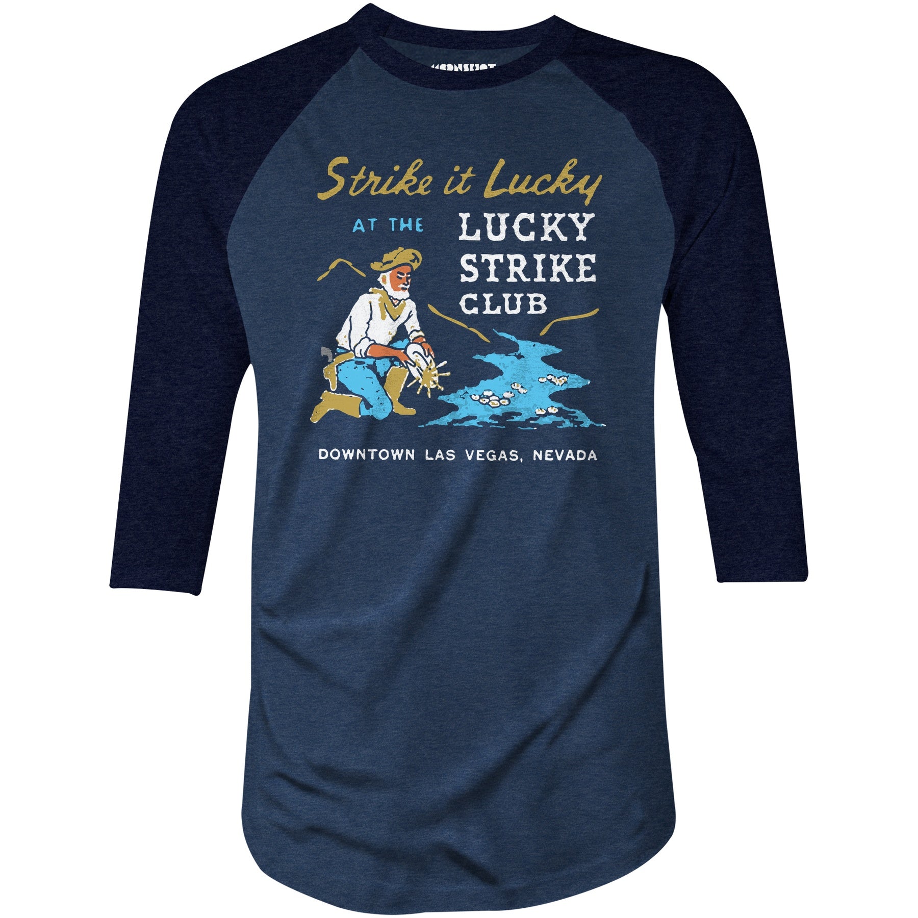 Lucky Strike Club - Vintage Las Vegas - 3/4 Sleeve Raglan T-Shirt