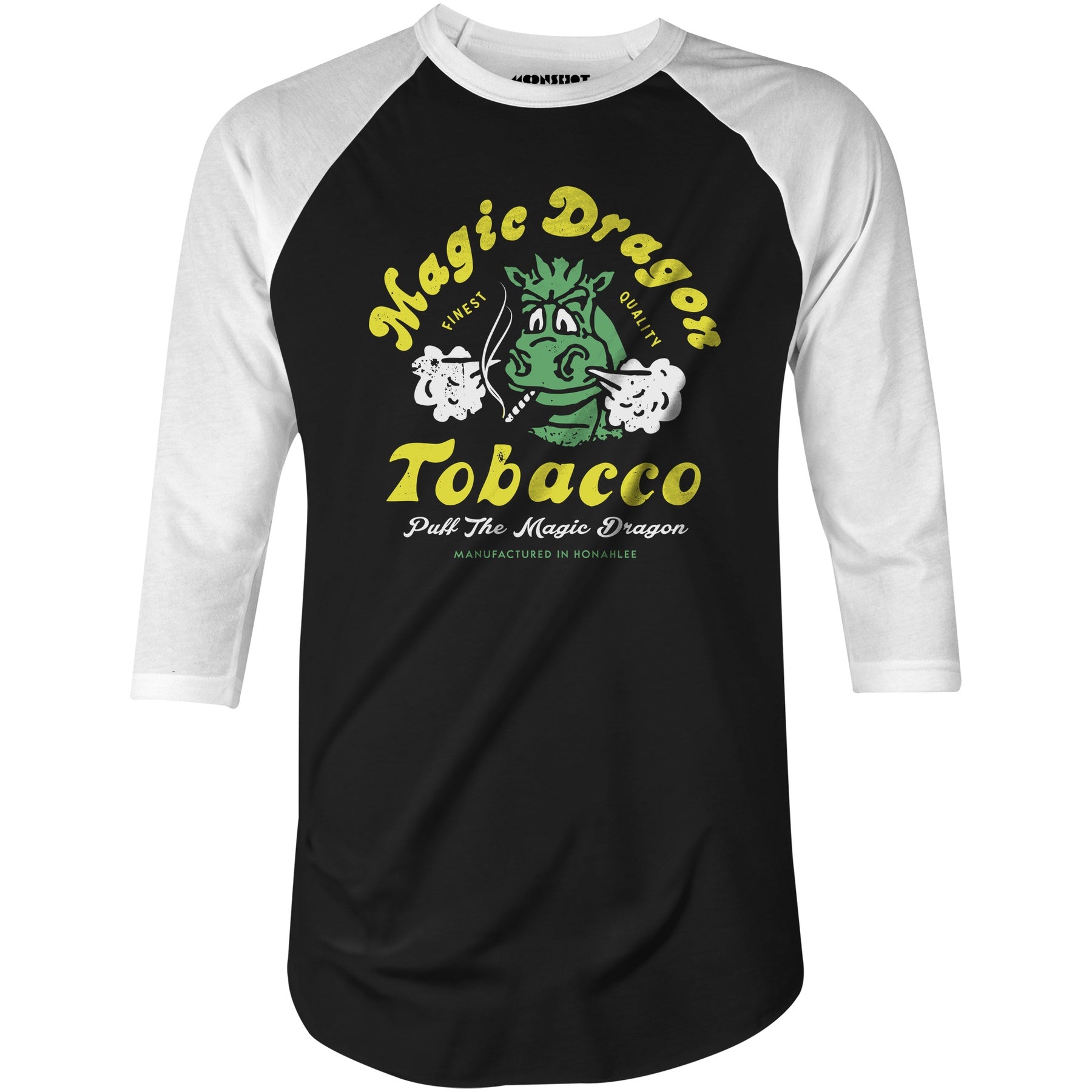 Magic Dragon Tobacco - 3/4 Sleeve Raglan T-Shirt