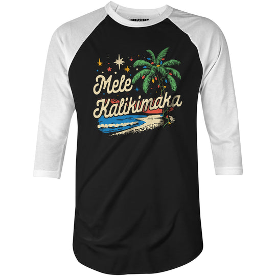 Mele Kalikimaka Christmas - 3/4 Sleeve Raglan T-Shirt