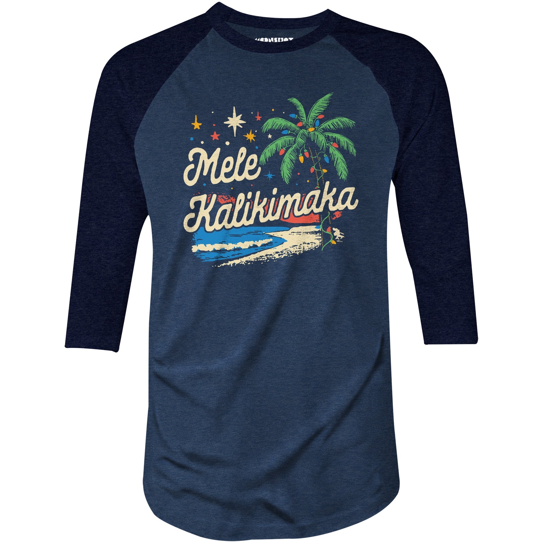 Mele Kalikimaka Christmas - 3/4 Sleeve Raglan T-Shirt