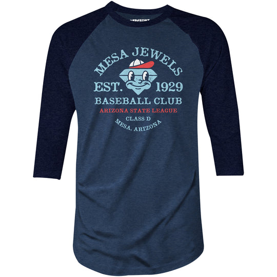 Mesa Jewels - Arizona - Vintage Defunct Baseball Teams - 3/4 Sleeve Raglan T-Shirt
