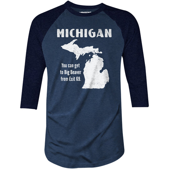 Michigan - 3/4 Sleeve Raglan T-Shirt