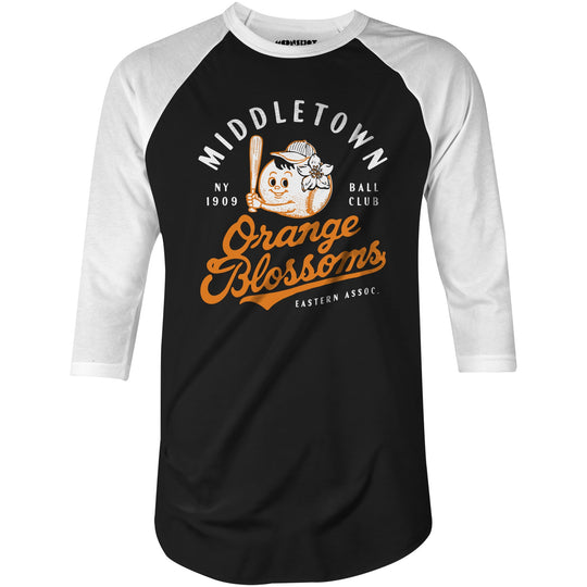 Middletown Orange Blossoms - New York - Vintage Defunct Baseball Teams - 3/4 Sleeve Raglan T-Shirt