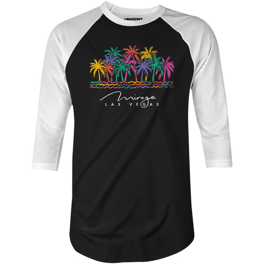 Mirage 90s Vintage Las Vegas - 3/4 Sleeve Raglan T-Shirt