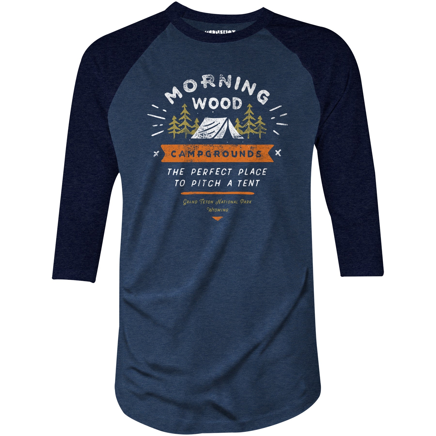Morning Wood Campgrounds - 3/4 Sleeve Raglan T-Shirt