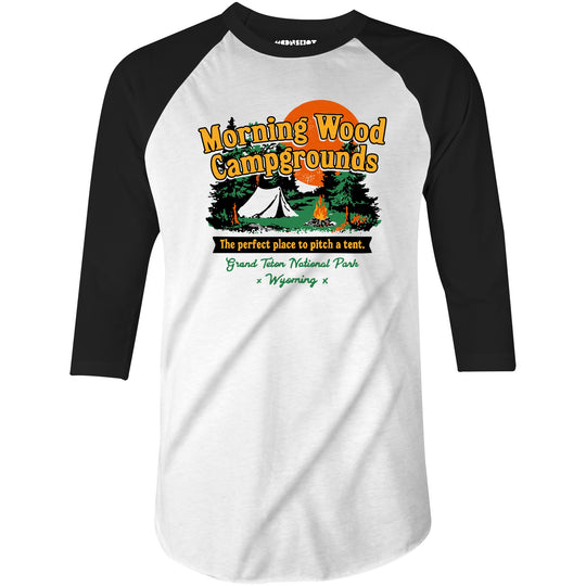 Morning Wood Campgrounds v2 - 3/4 Sleeve Raglan T-Shirt