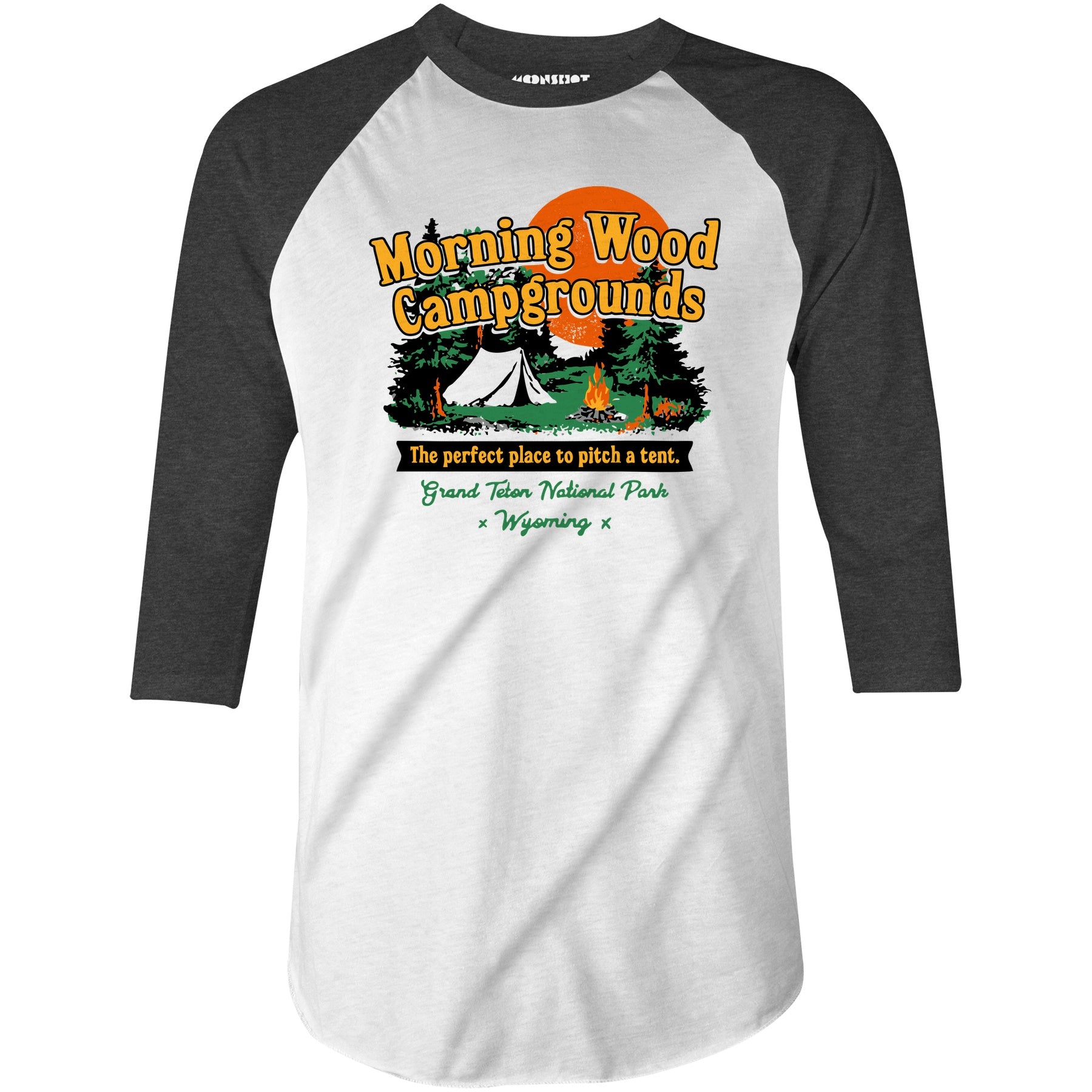 Morning Wood Campgrounds v2 - 3/4 Sleeve Raglan T-Shirt
