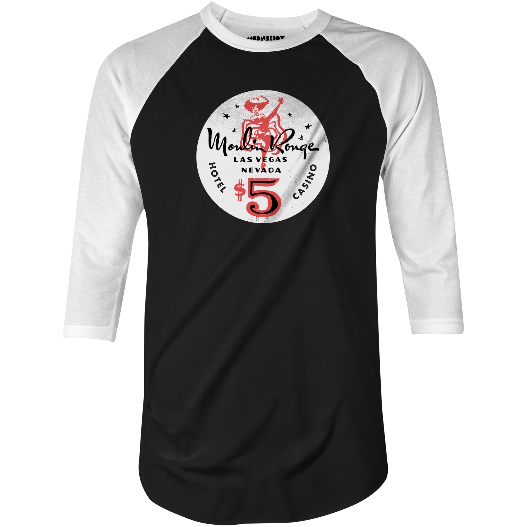 Moulin Rouge Hotel & Casino - Vintage Las Vegas - 3/4 Sleeve Raglan T-Shirt