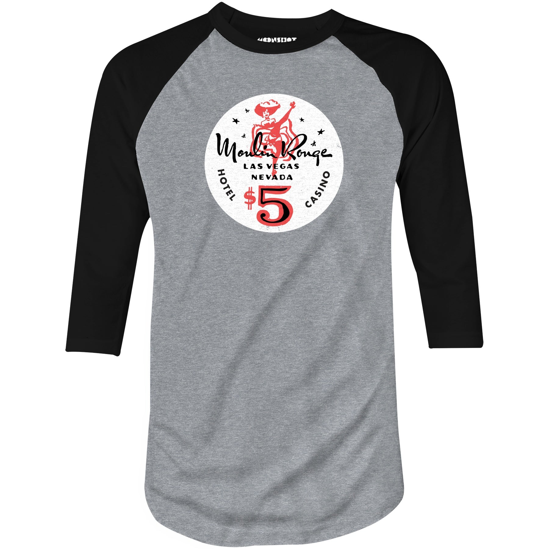 Moulin Rouge Hotel & Casino - Vintage Las Vegas - 3/4 Sleeve Raglan T-Shirt