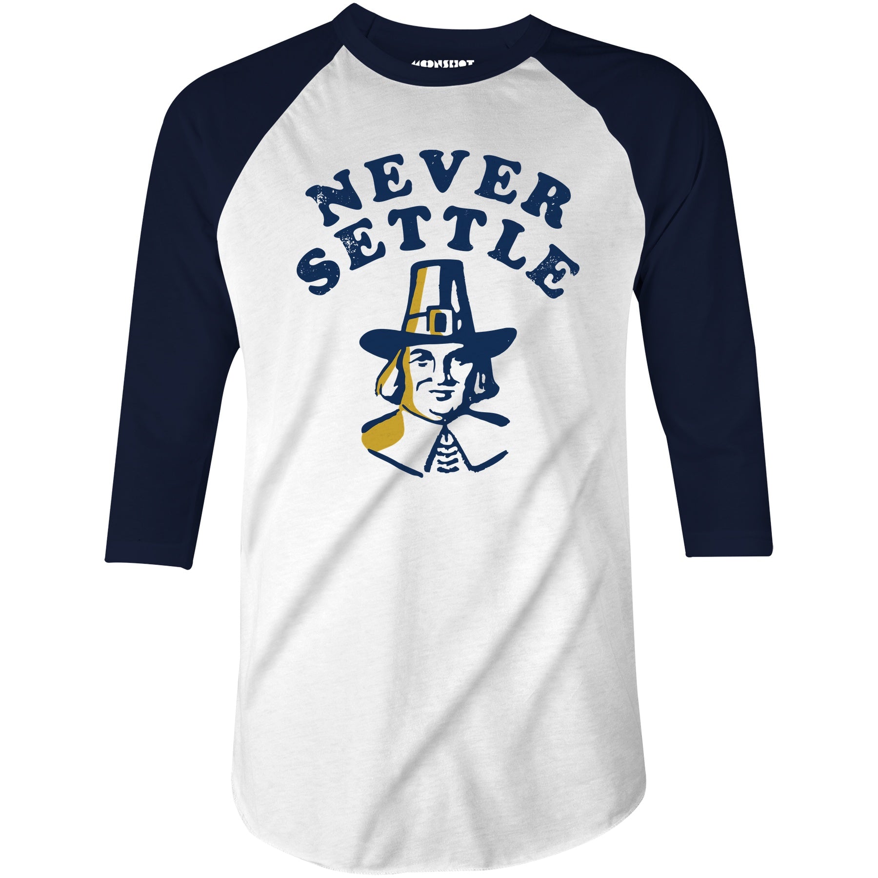 Never Settle - 3/4 Sleeve Raglan T-Shirt