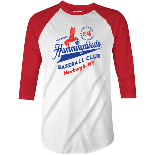 Newburgh Hummingbirds - New York - Vintage Defunct Baseball Teams - 3/4 Sleeve Raglan T-Shirt