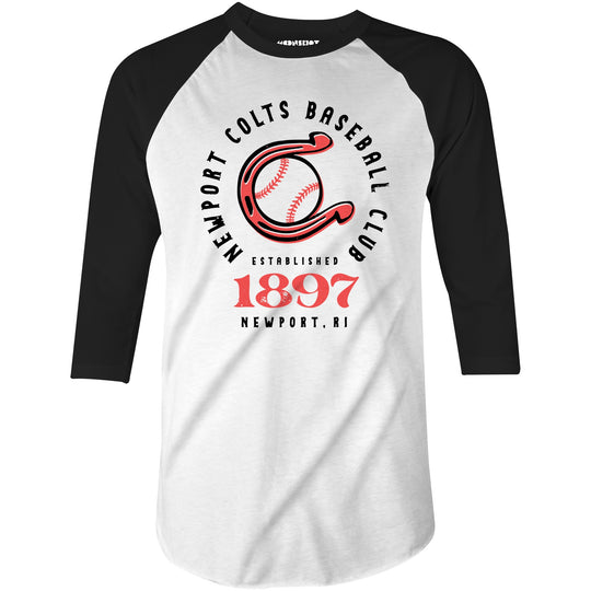 Newport Colts - Rhode Island - Vintage Defunct Baseball Teams - 3/4 Sleeve Raglan T-Shirt