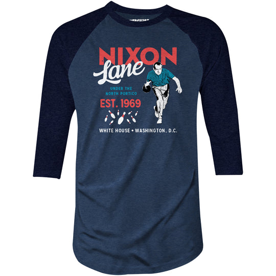 Nixon Lane - Washington D.C. - Vintage Bowling Alley - 3/4 Sleeve Raglan T-Shirt