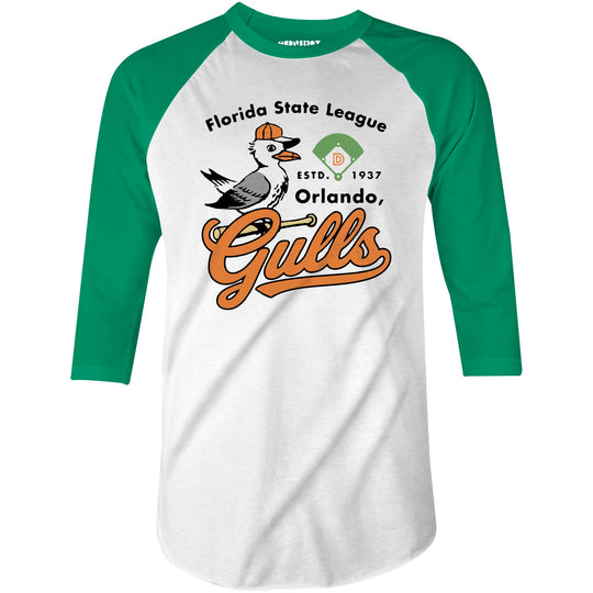 Orlando Gulls - Florida - Vintage Defunct Baseball Teams - 3/4 Sleeve Raglan T-Shirt