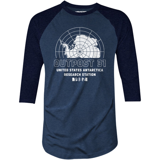 Outpost 31 Antarctica Research Station - 3/4 Sleeve Raglan T-Shirt