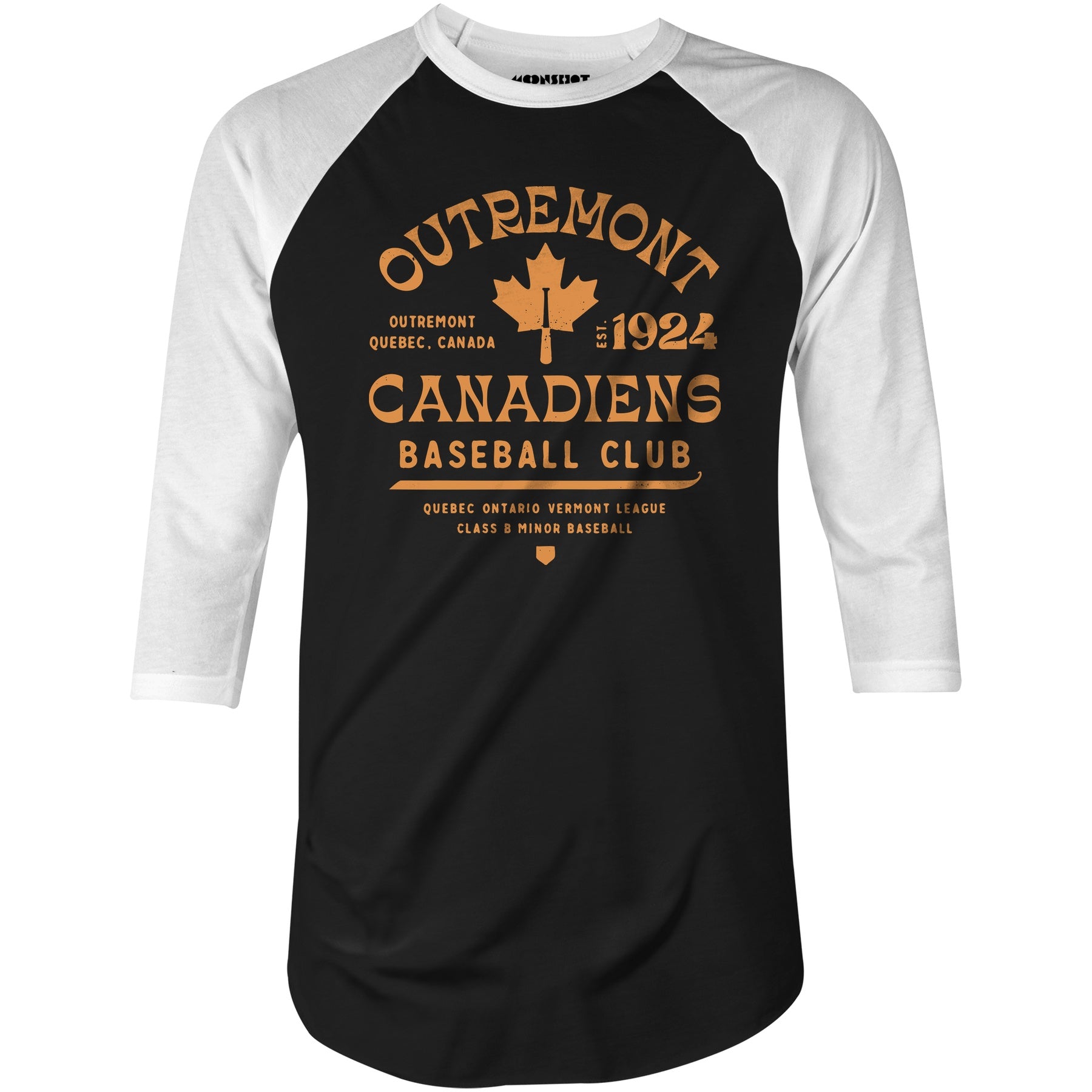 Outremont Canadiens - Canada - Vintage Defunct Baseball Teams - 3/4 Sleeve Raglan T-Shirt