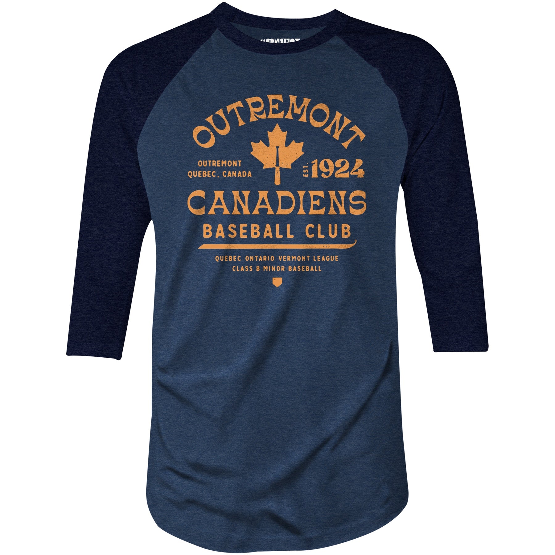 Outremont Canadiens - Canada - Vintage Defunct Baseball Teams - 3/4 Sleeve Raglan T-Shirt