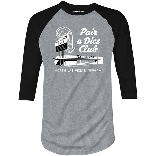 Pair a Dice Club - Vintage Las Vegas - 3/4 Sleeve Raglan T-Shirt