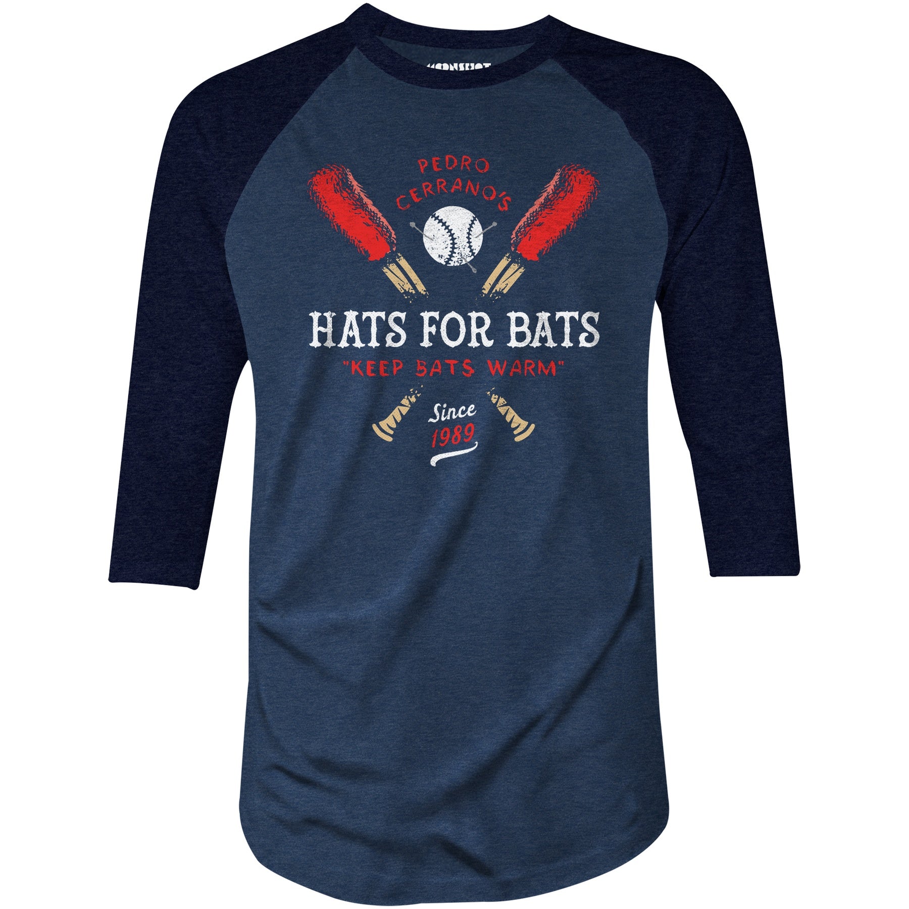 Pedro Cerrano's Hats for Bats - 3/4 Sleeve Raglan T-Shirt