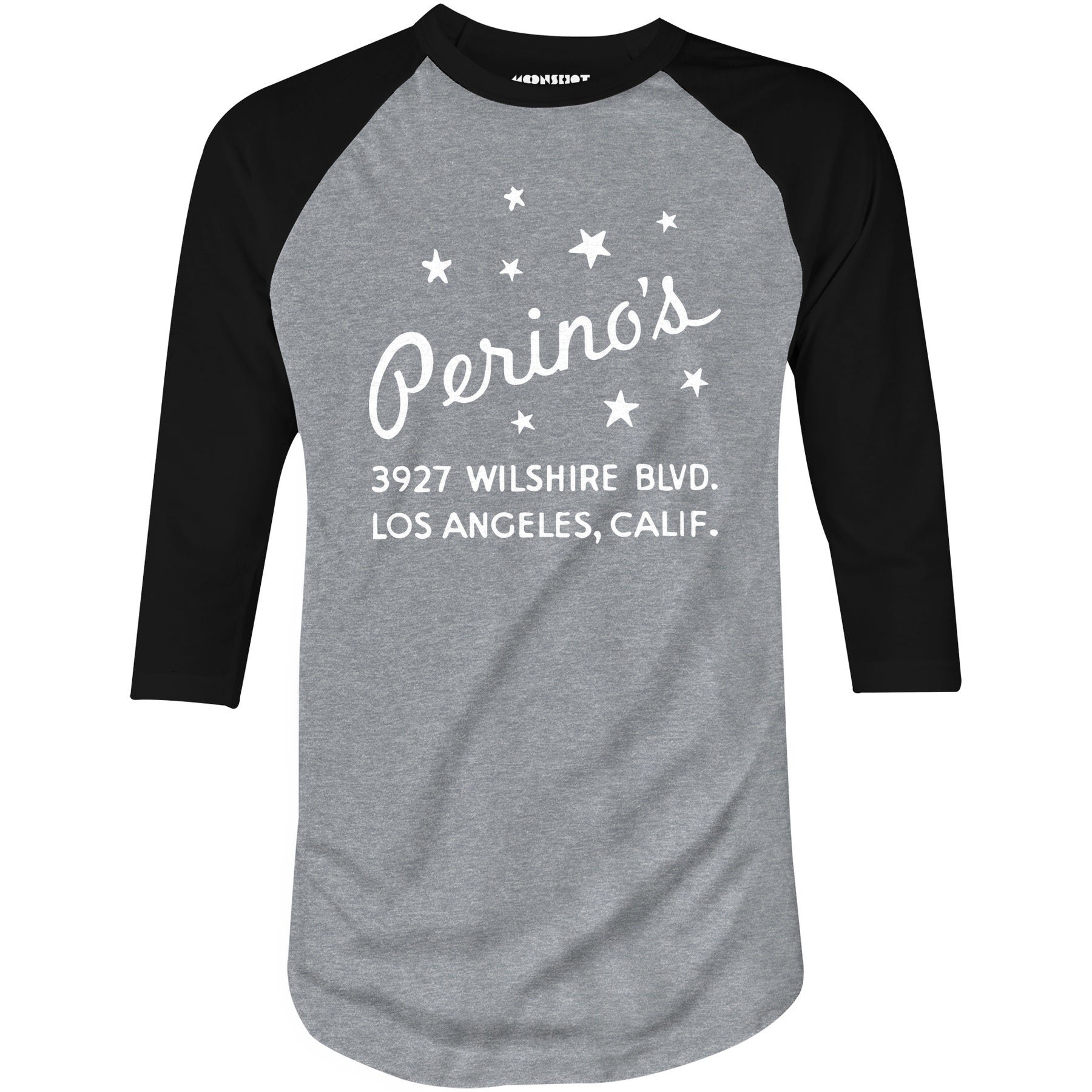 Perino's - Los Angeles, CA - Vintage Restaurant - 3/4 Sleeve Raglan T-Shirt