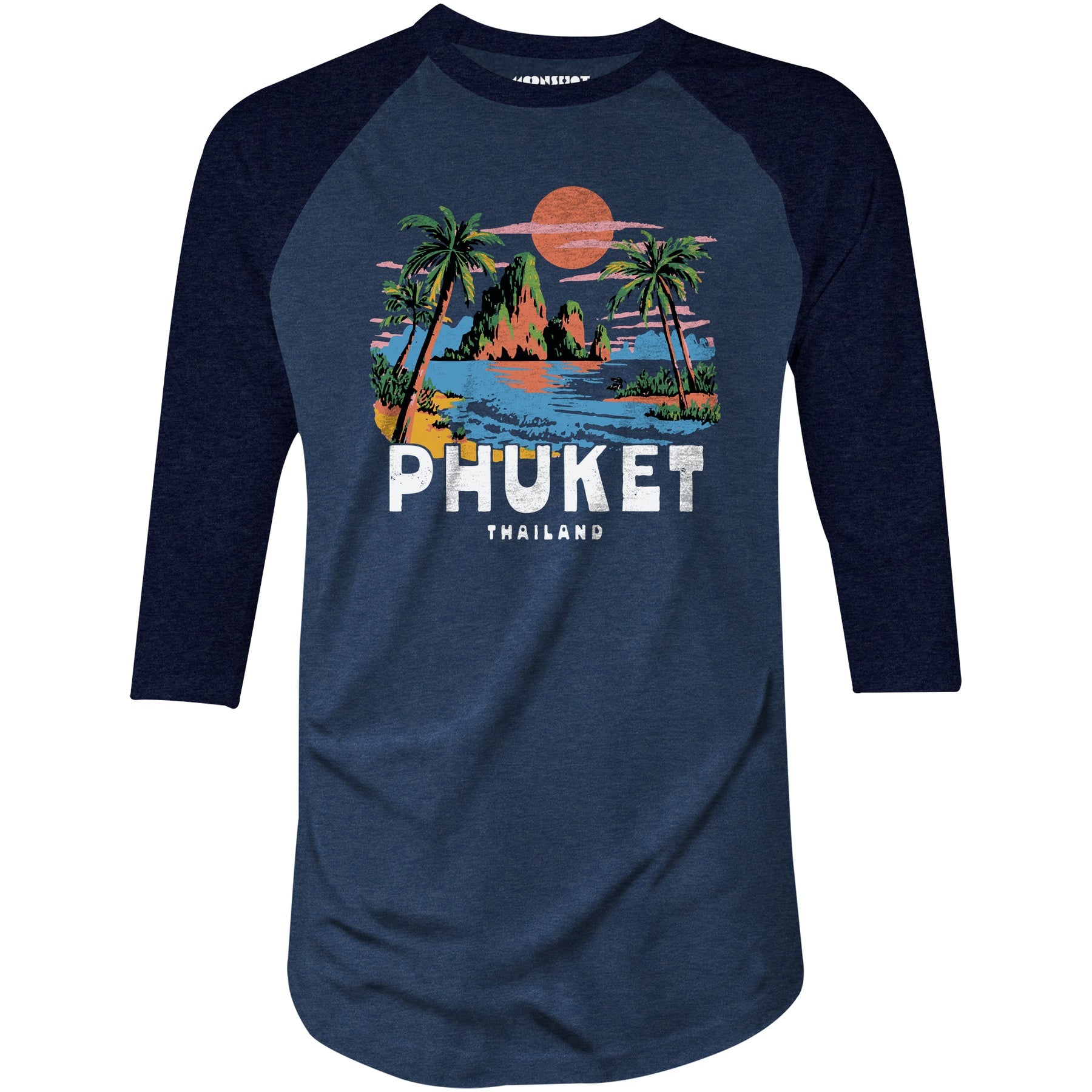 Phuket Print - 3/4 Sleeve Raglan T-Shirt