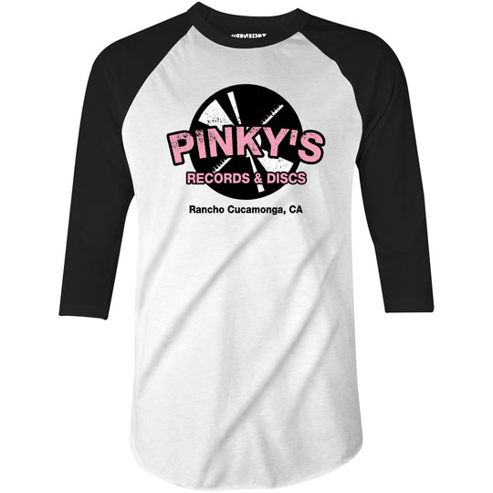 Pinky's Records & Discs - 3/4 Sleeve Raglan T-Shirt