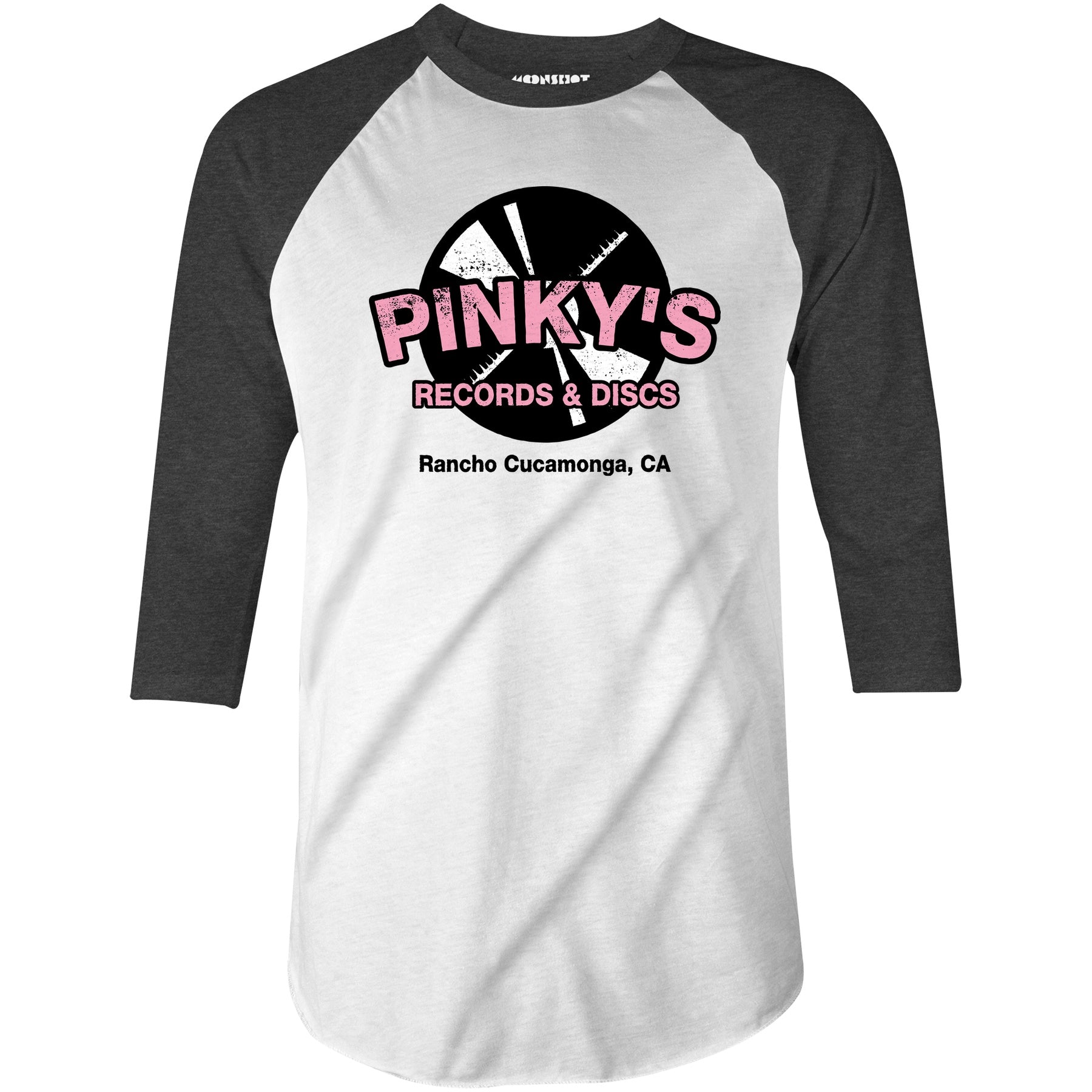 Pinky's Records & Discs - 3/4 Sleeve Raglan T-Shirt