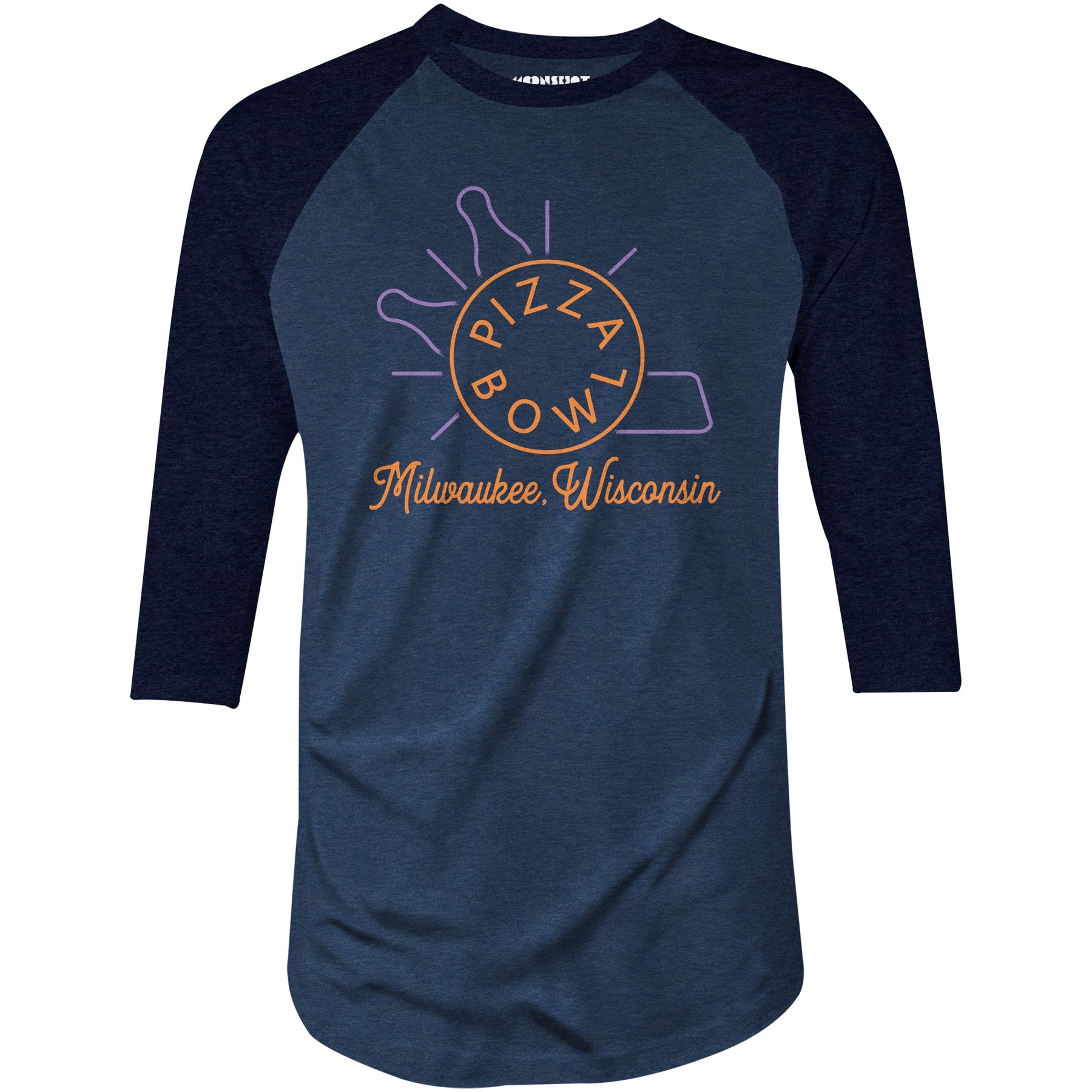 Pizza Bowl Milwaukee Wisconsin - 3/4 Sleeve Raglan T-Shirt