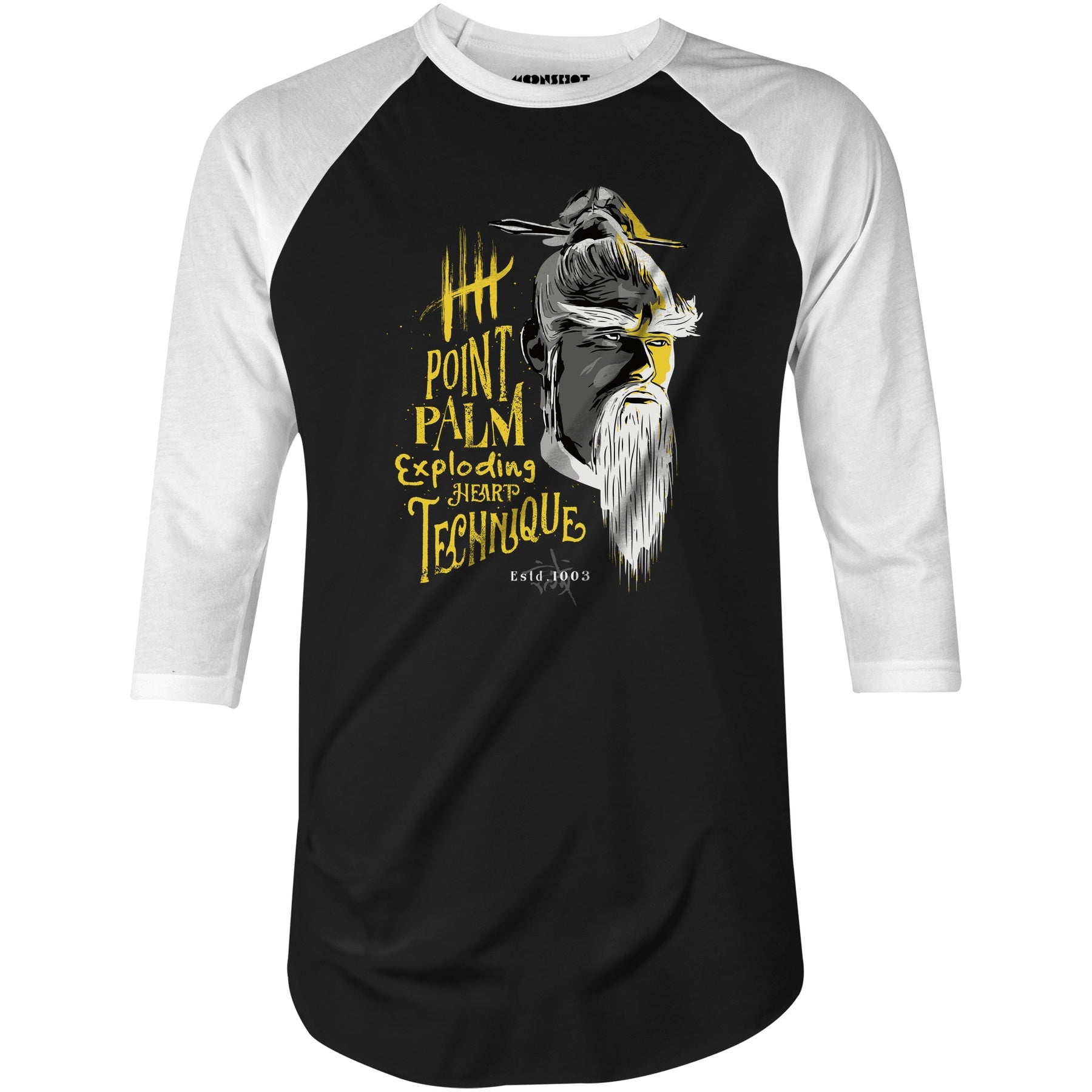 Point Palm Exploding Heart Technique - 3/4 Sleeve Raglan T-Shirt