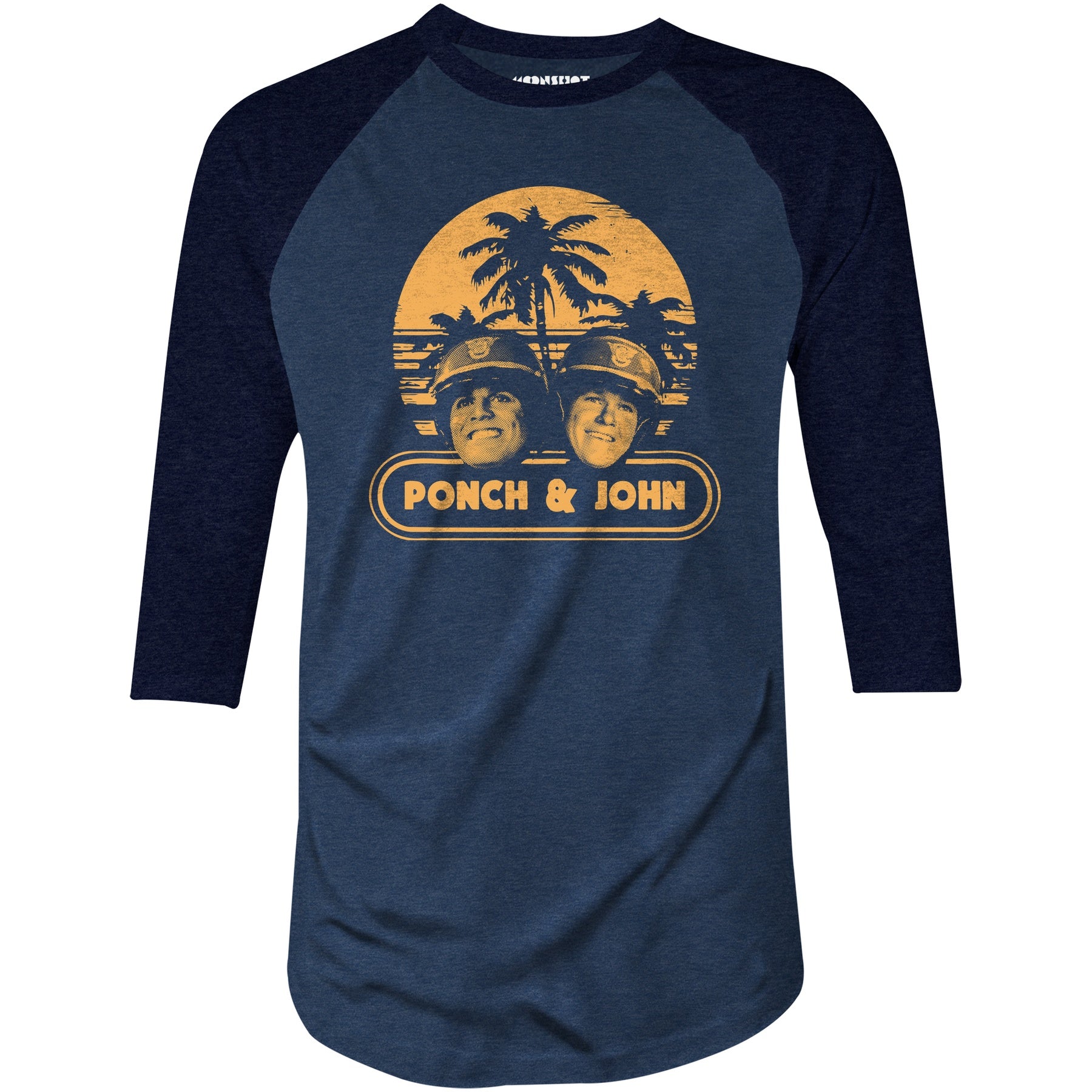 Ponch and John - 3/4 Sleeve Raglan T-Shirt