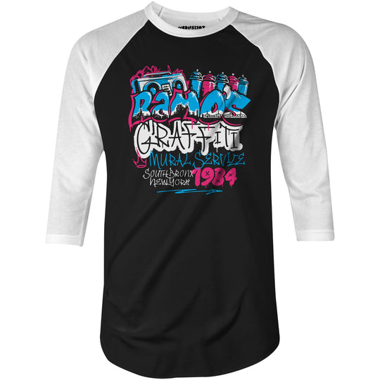 Ramo's Graffiti & Mural Service - 3/4 Sleeve Raglan T-Shirt