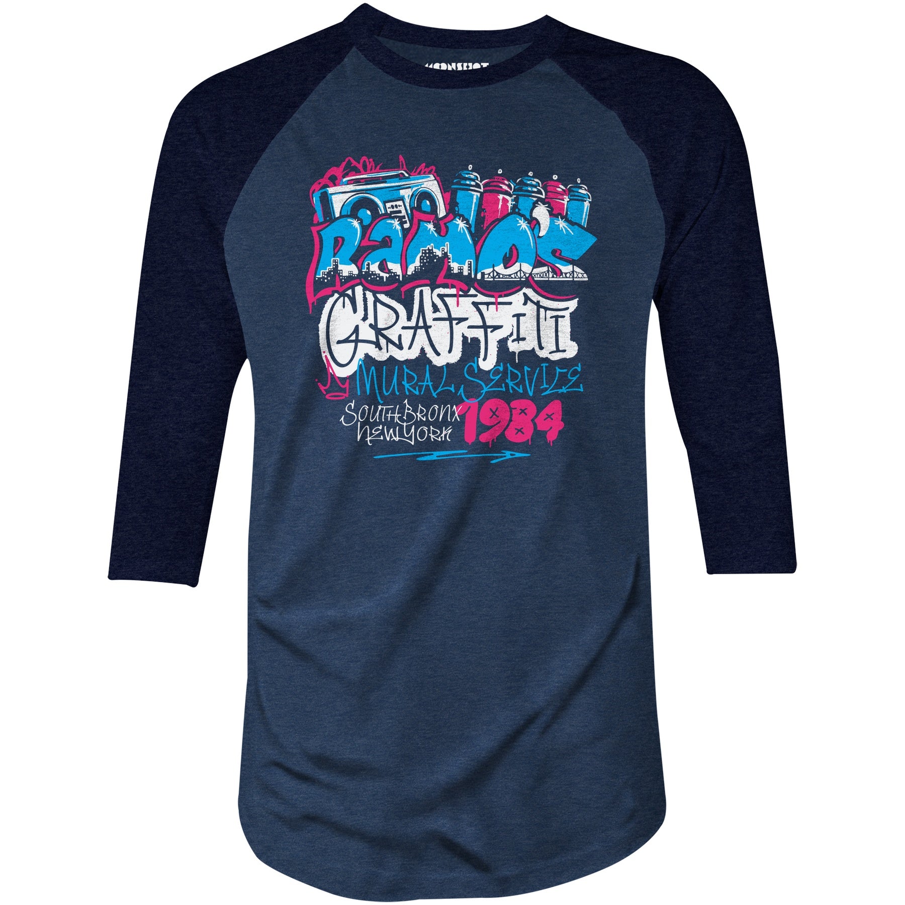 Ramo's Graffiti & Mural Service - 3/4 Sleeve Raglan T-Shirt