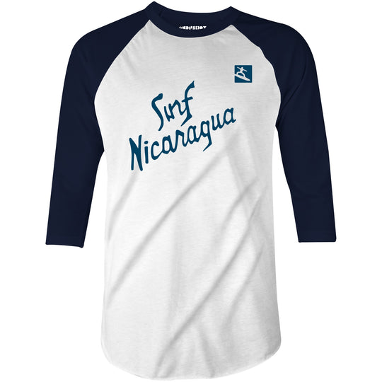 Real Genius - Surf Nicaragua - 3/4 Sleeve Raglan T-Shirt