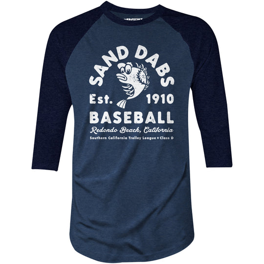 Redondo Beach Sand Dabs - California - Vintage Defunct Baseball Teams - 3/4 Sleeve Raglan T-Shirt