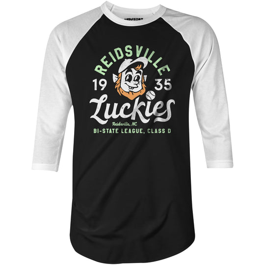 Reidsville Luckies - North Carolina - Vintage Defunct Baseball Teams - 3/4 Sleeve Raglan T-Shirt
