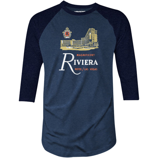 Riviera Hotel v2 - Vintage Las Vegas - 3/4 Sleeve Raglan T-Shirt