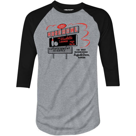 Rose Bowl - Buffalo Grove, IL - Vintage Bowling Alley - 3/4 Sleeve Raglan T-Shirt