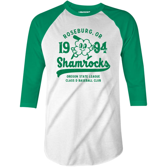 Roseburg Shamrocks - Oregon - Vintage Defunct Baseball Teams - 3/4 Sleeve Raglan T-Shirt