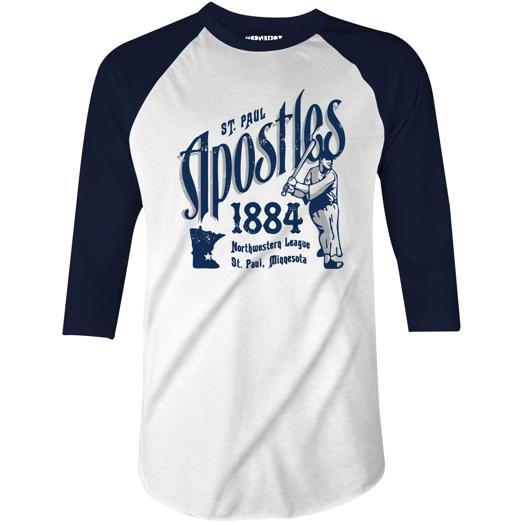Saint Paul Apostles - Minnesota - Vintage Defunct Baseball Teams - 3/4 Sleeve Raglan T-Shirt