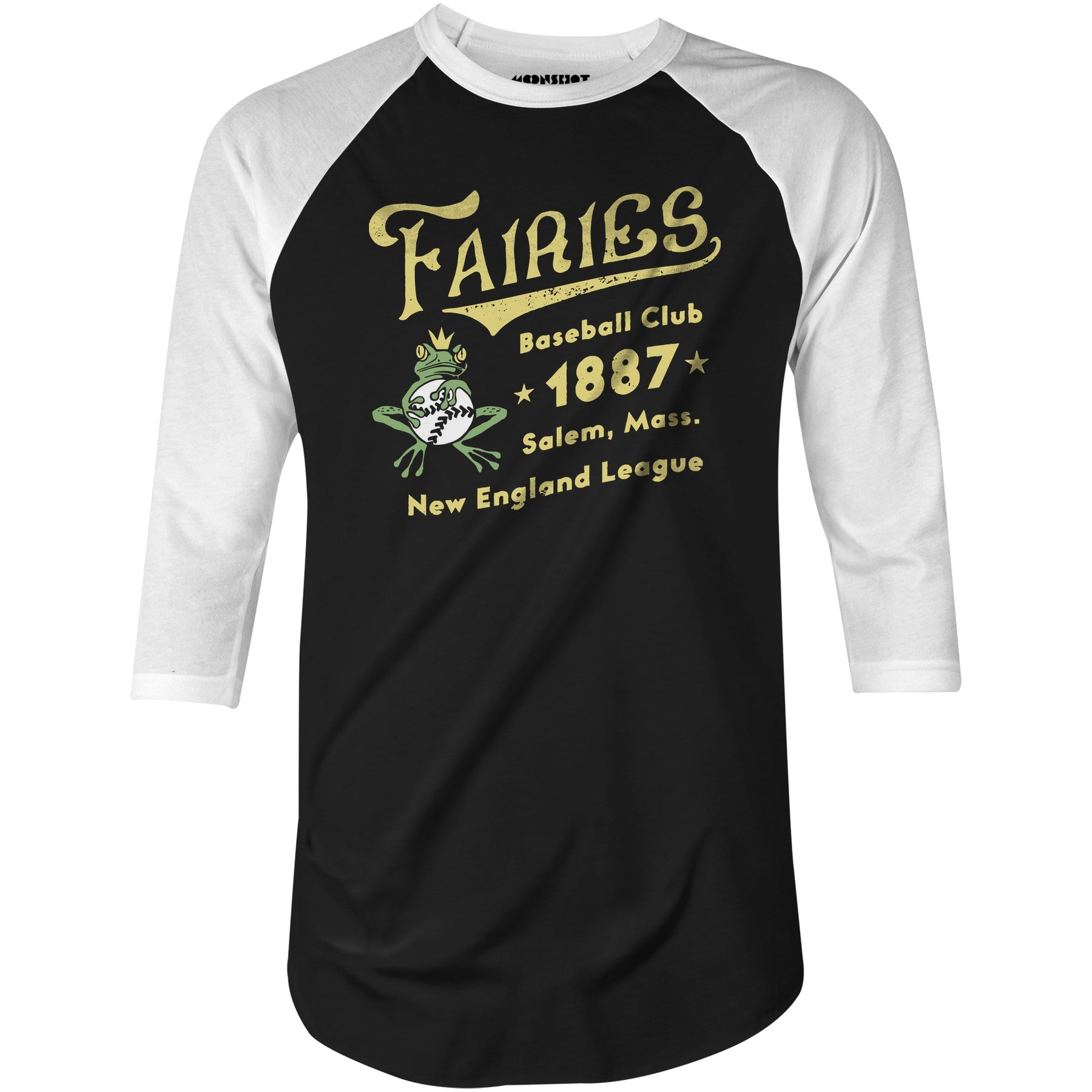 Salem Fairies - Massachusetts - Vintage Defunct Baseball Teams - 3/4 Sleeve Raglan T-Shirt