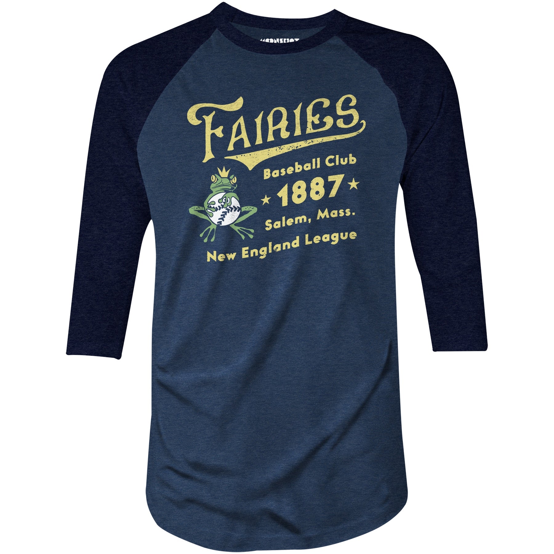 Salem Fairies - Massachusetts - Vintage Defunct Baseball Teams - 3/4 Sleeve Raglan T-Shirt