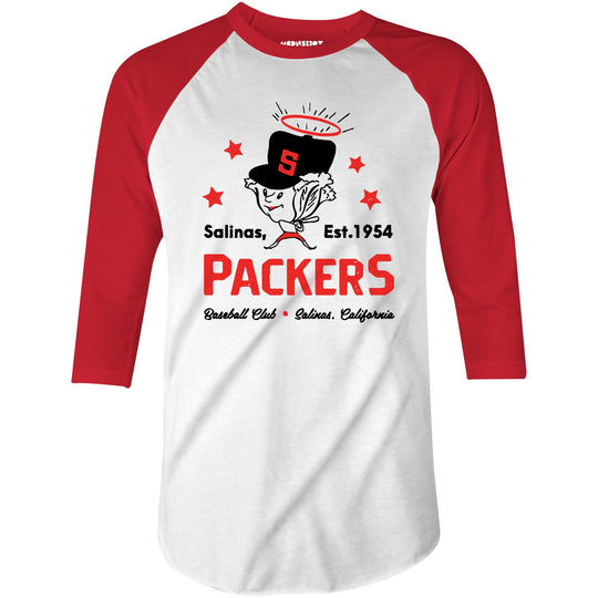 Salinas Packers - California - Vintage Defunct Baseball Teams - 3/4 Sleeve Raglan T-Shirt